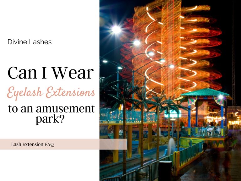 Can I wear eyelash extensions to an amusement park? Amusement park at night.