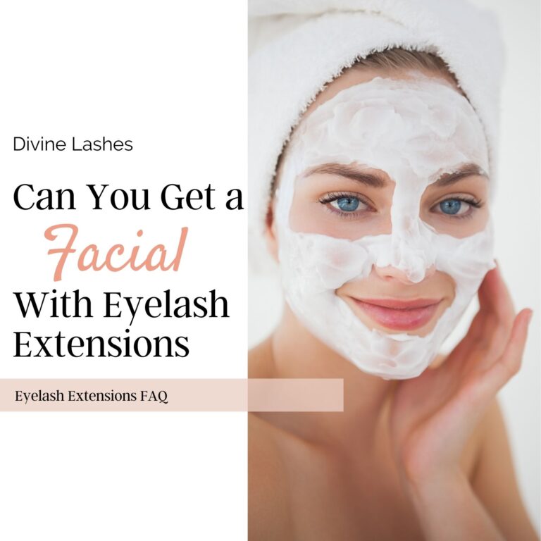 Woman having a facial with eyelash extensions
