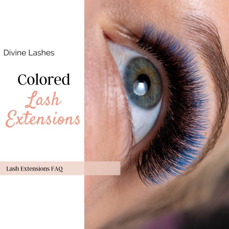 Blue colored eyelash extensions model. @Divinelashes.ca